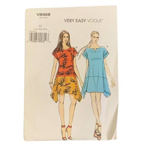 Vogue Patterns V8968 Misses Loose Fitting Dress Sewing Pattern Sizes L-2XL 2014 - Picture 1 of 3